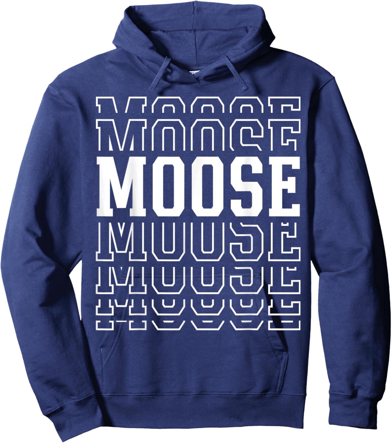 Moose Layered Text Costume Animal Lover Hoodie - Hoodie | Navy
