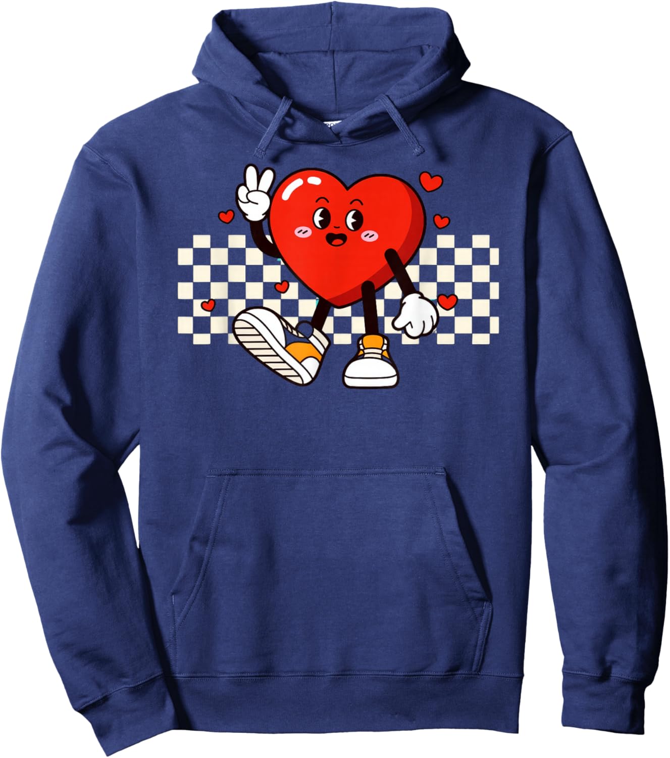 Valentine Heart Peace Hand Hoodie - Hoodie | Navy