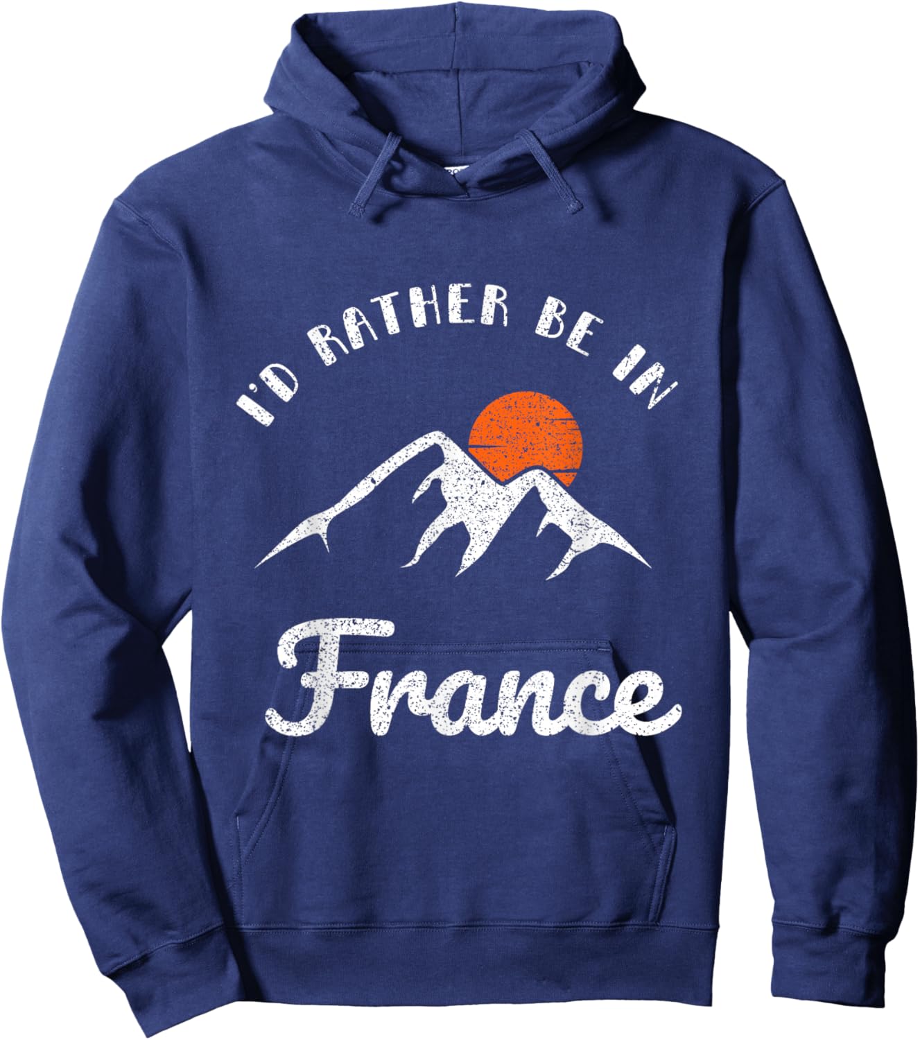 I'd Rather Be in France Vintage Retro France Hoodie - Hoodie | Navy