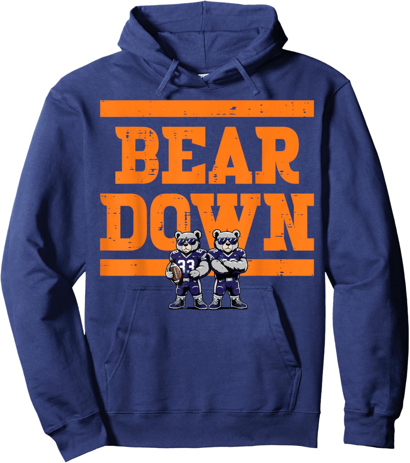 Bear Down Women Kids Boys Girls Youth Teen Men Hoodie - Hoodie | Navy
