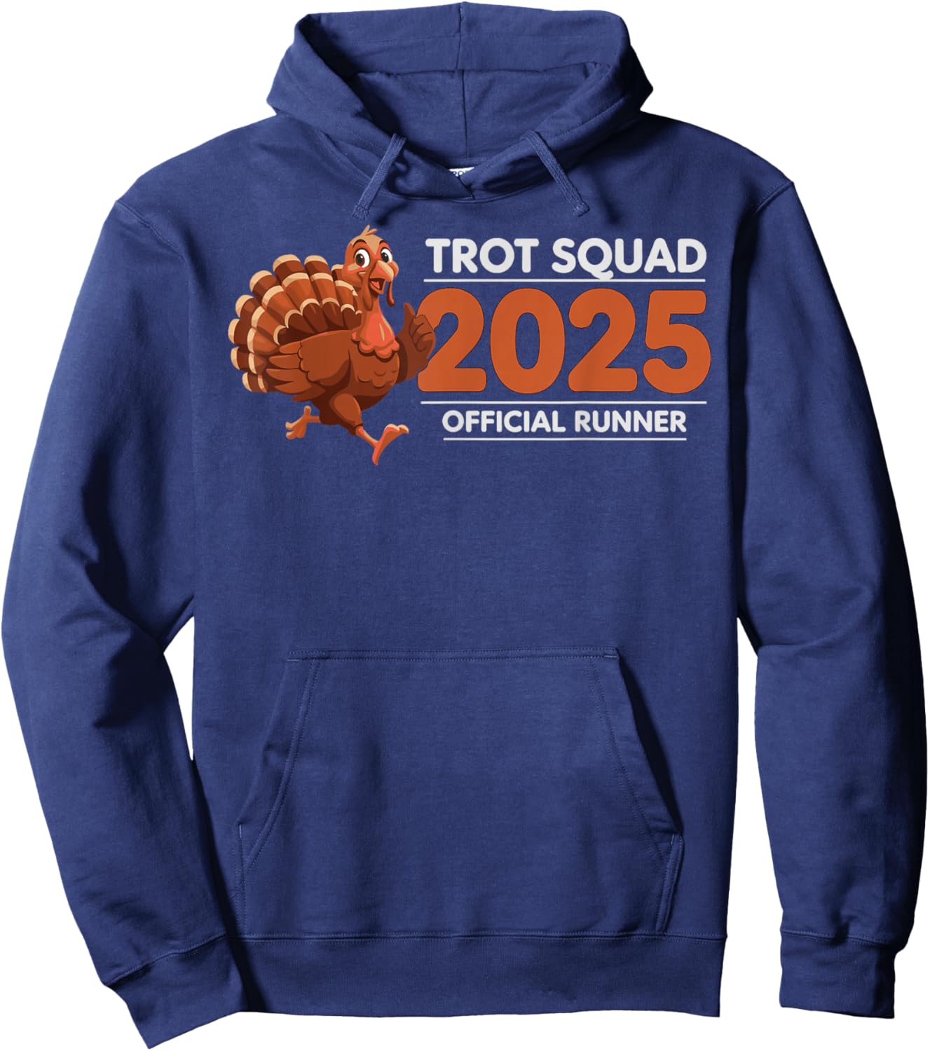 Trot Squad 2025 Funny Turkey Running Hoodie - Hoodie | Navy