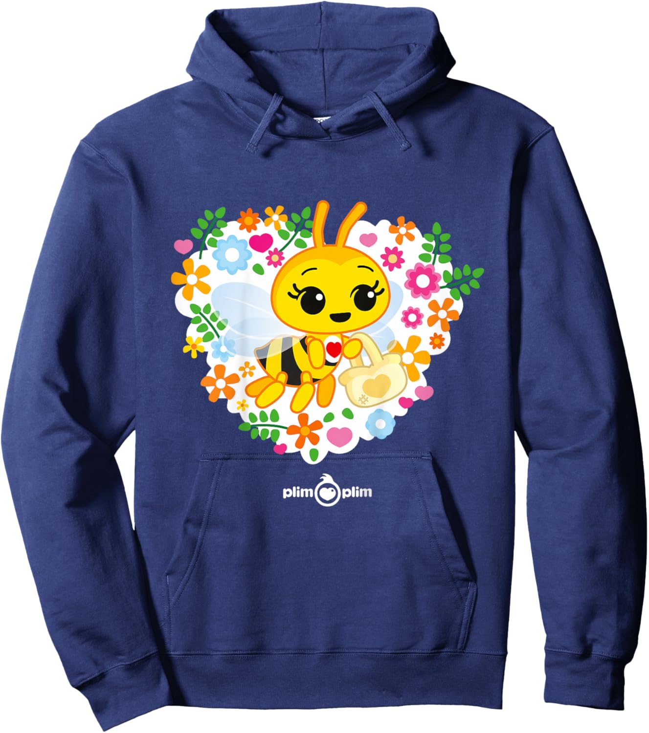 Plim Plim Bee Bee in Flower Wreath Cute Design Hoodie - Hoodie | Navy