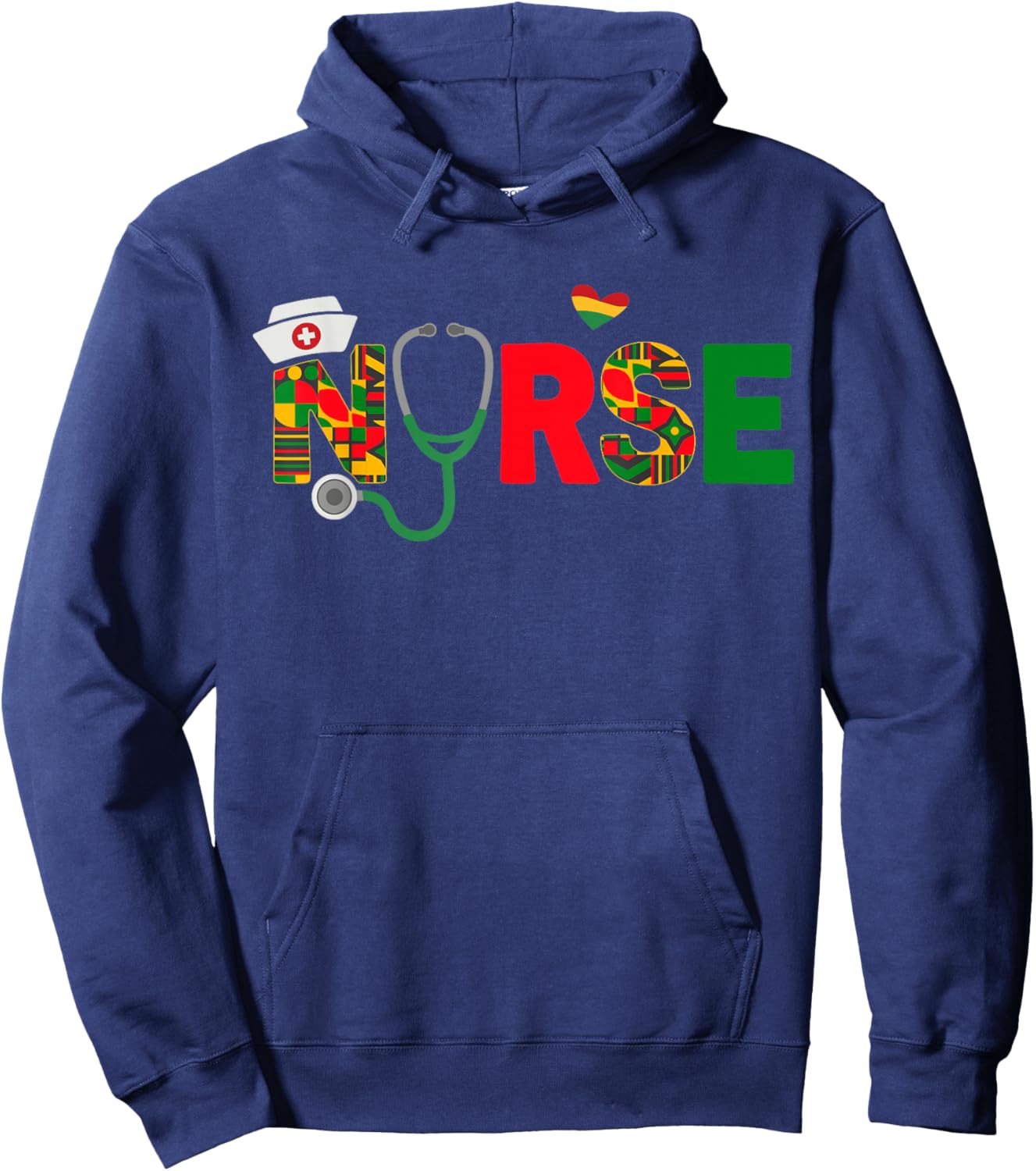 Nurse Black Women Juneteenth Hoodie - Hoodie | Navy