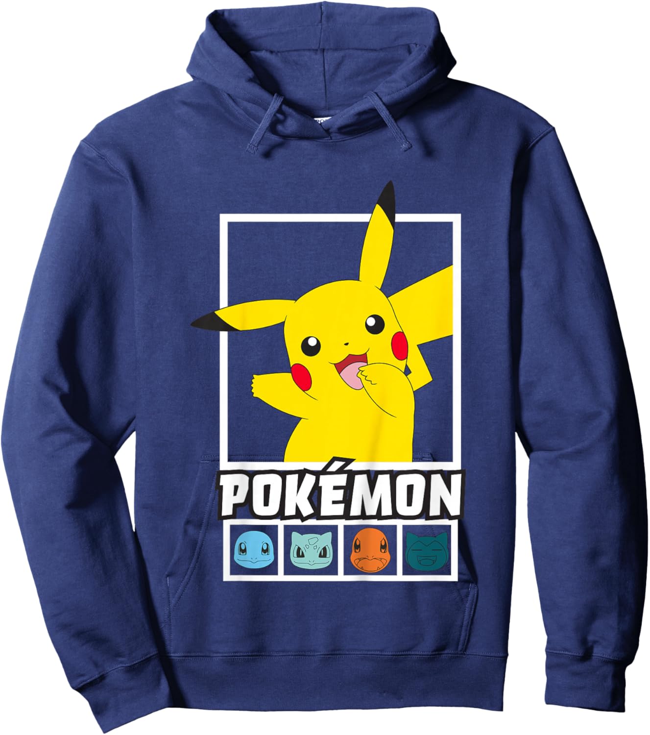 Pokémon Pikachu Group Box Up Team Squares Hoodie - Hoodie | Navy