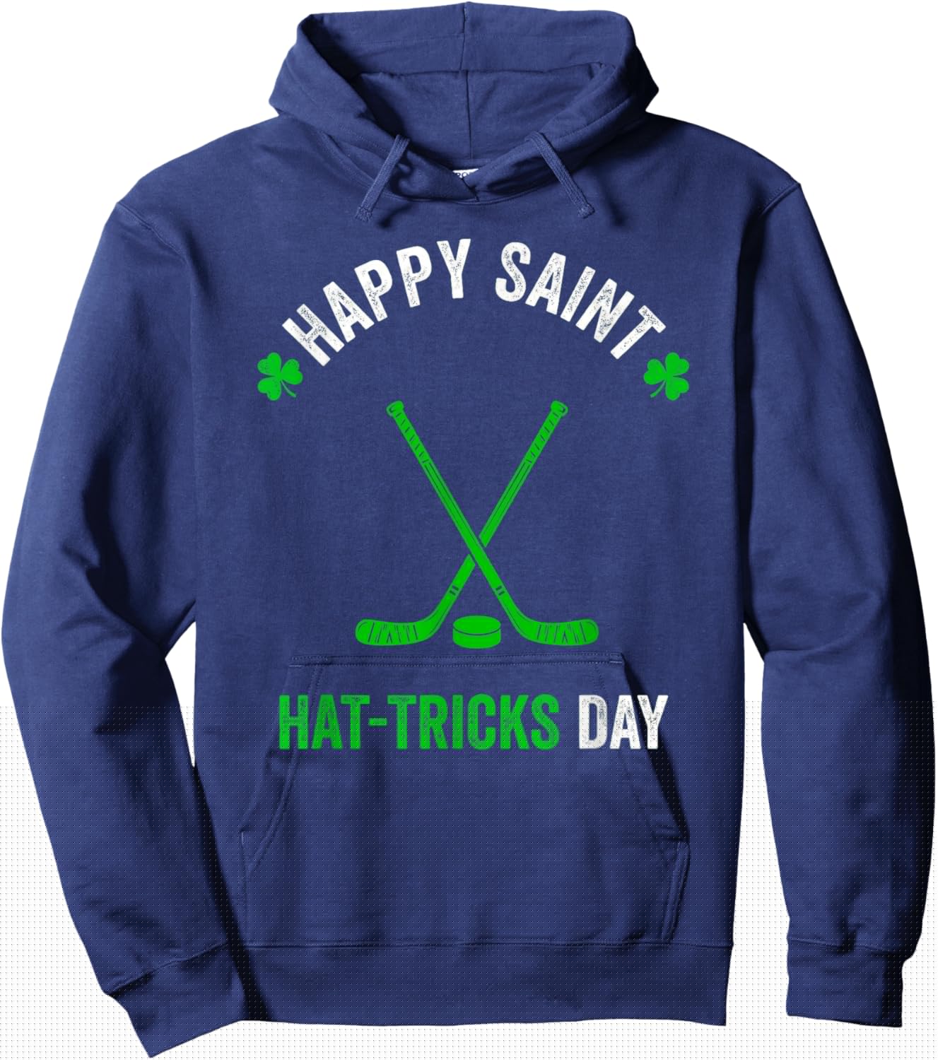 Hockey St Patricks Day Boys Men Shamrock Hockey Hoodie - Hoodie | Navy