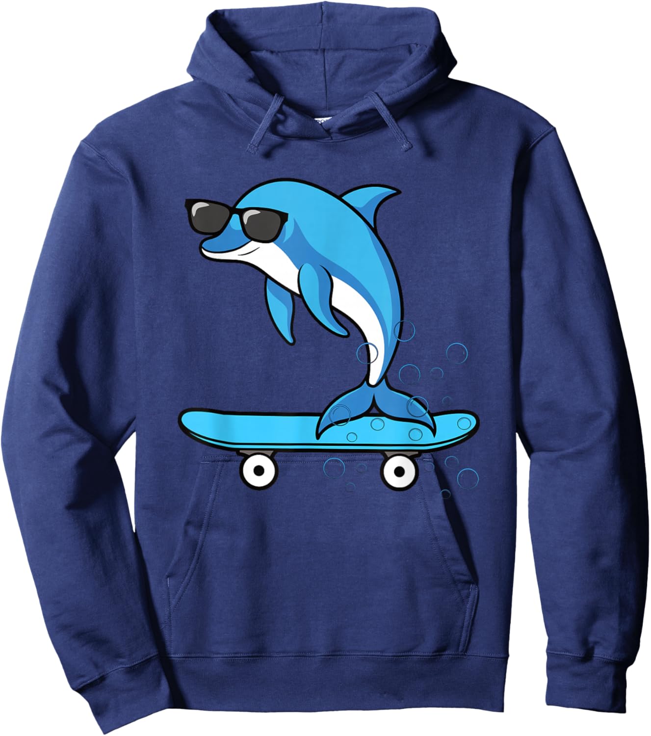 Funny Cool Dolphin Skateboard Boys Kids Hoodie - Hoodie | Navy