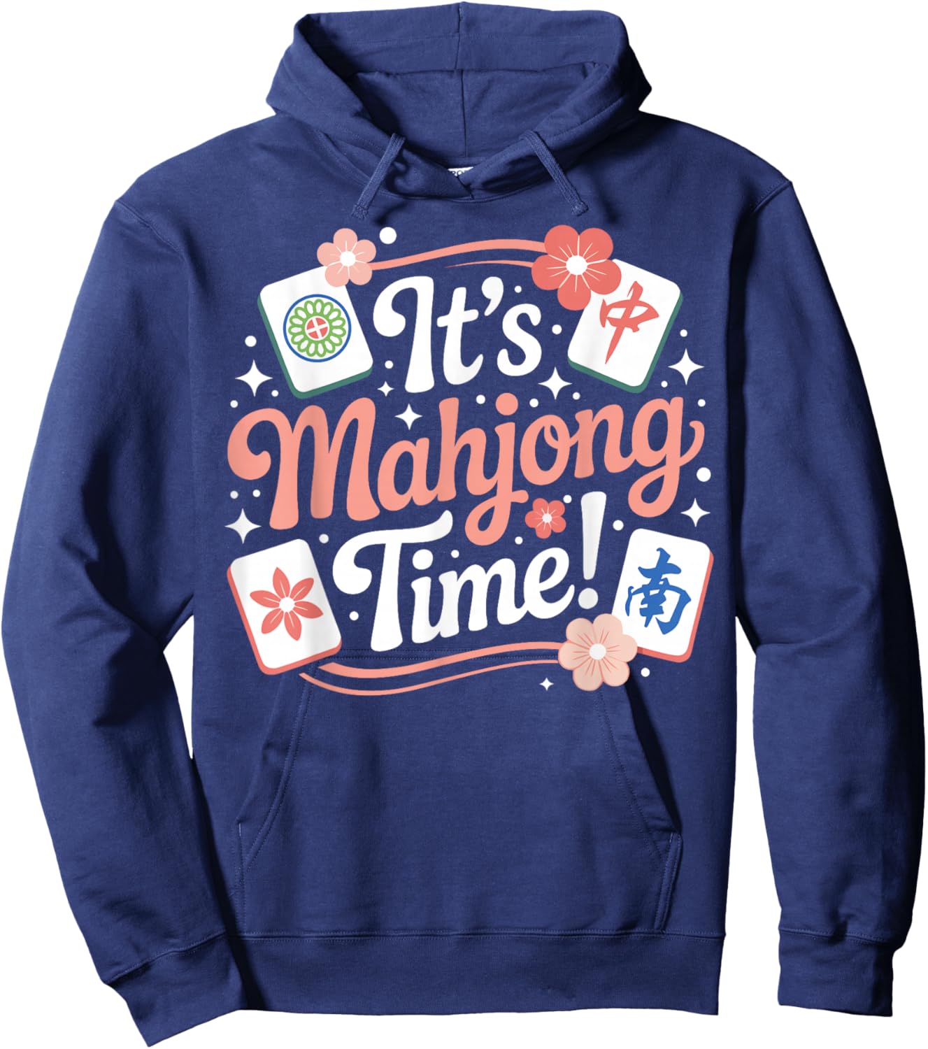 American Mahjong Club Player Mahjong Time Hoodie - Hoodie | Navy