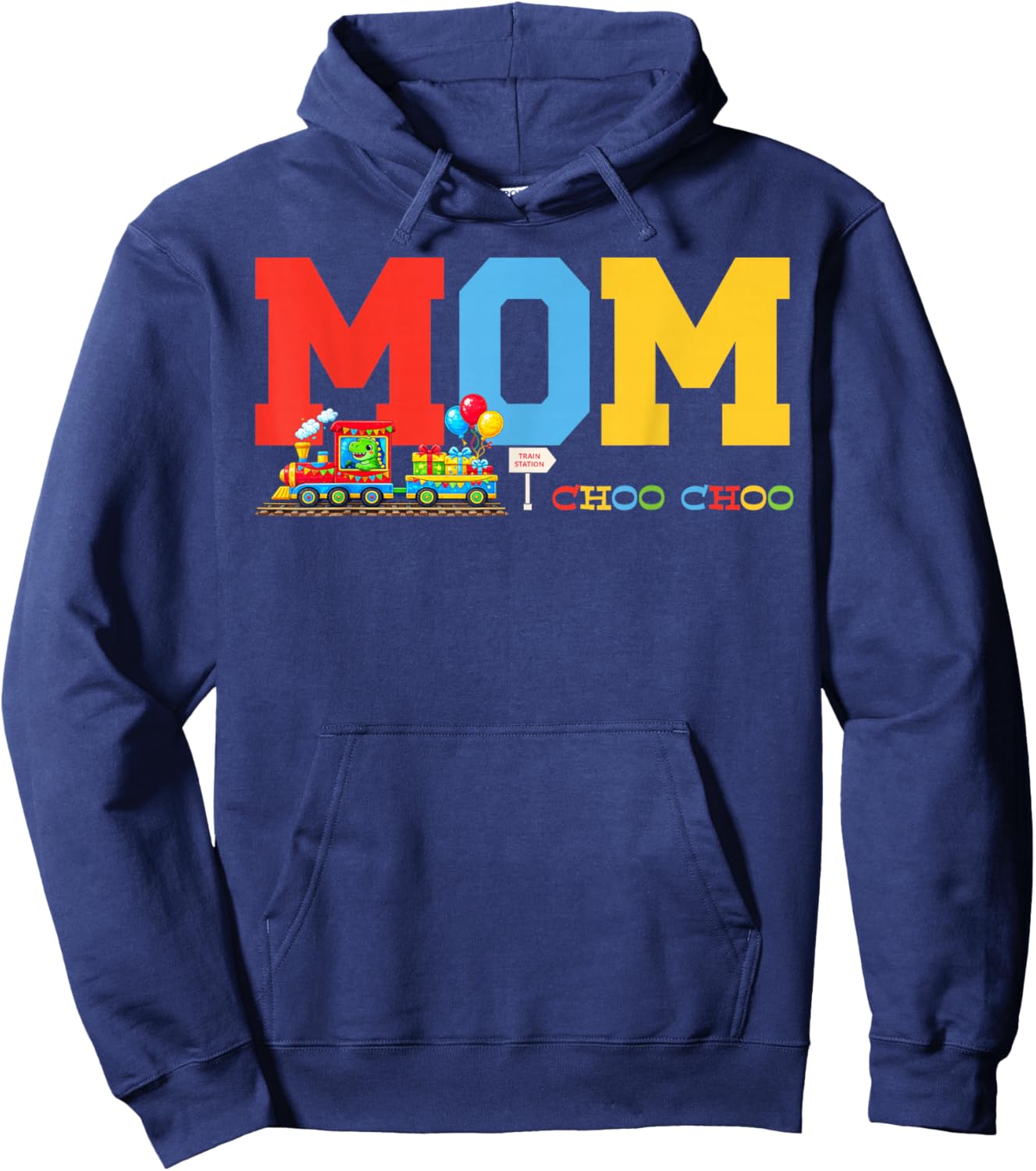 Train Birthday Mom Hoodie - Hoodie | Navy