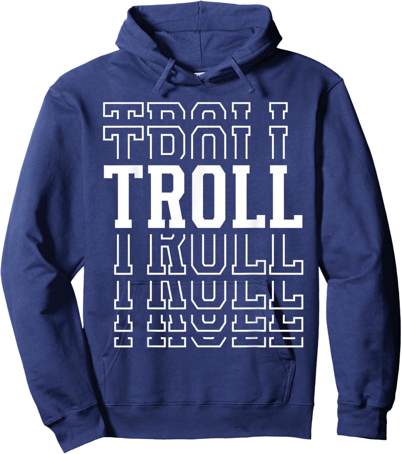Troll Layered Text Costume Fantasy Fan Hoodie - Hoodie | Navy