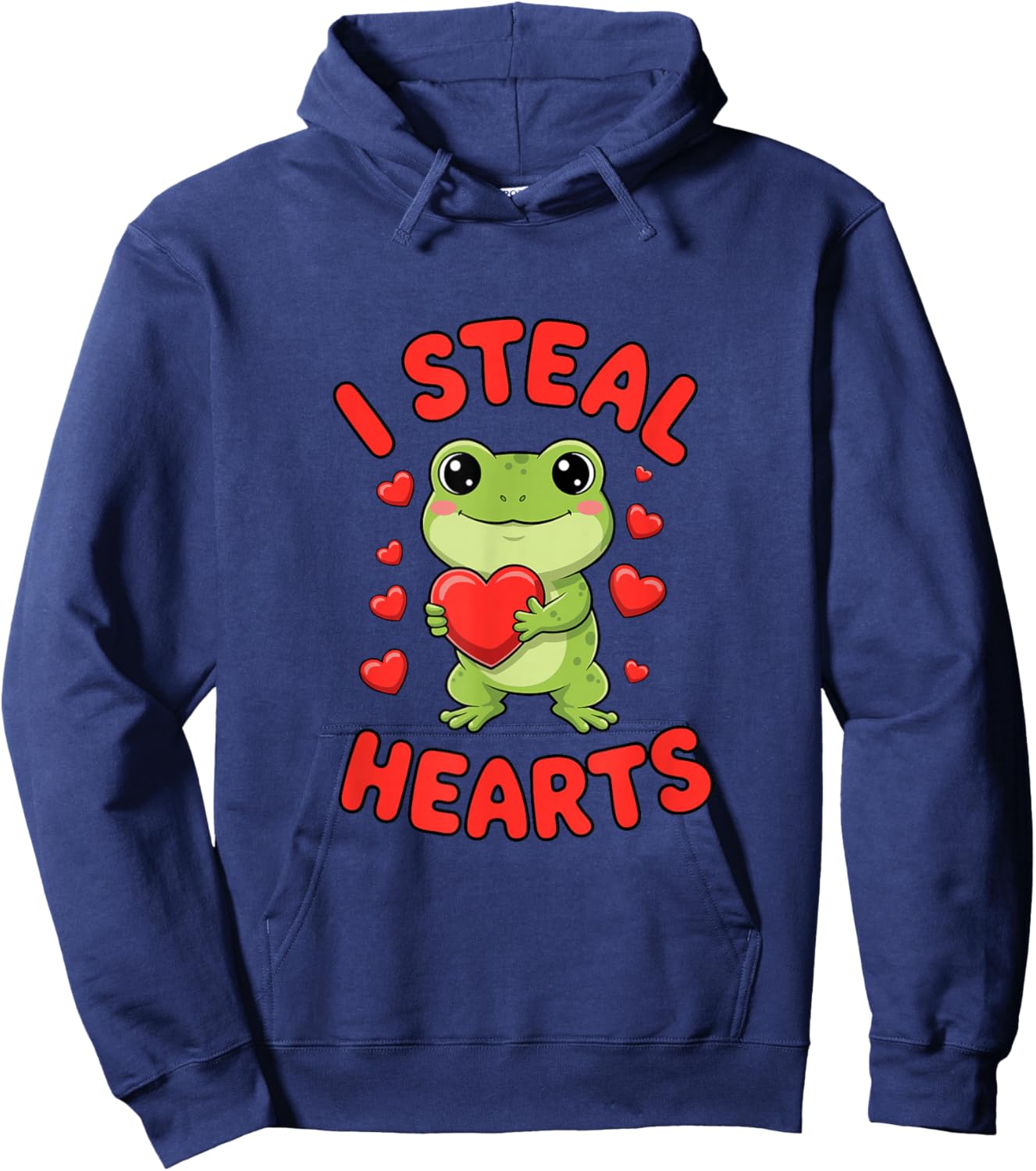 I Steal Hearts Frog Valentine's Day Love Hoodie - Hoodie | Navy
