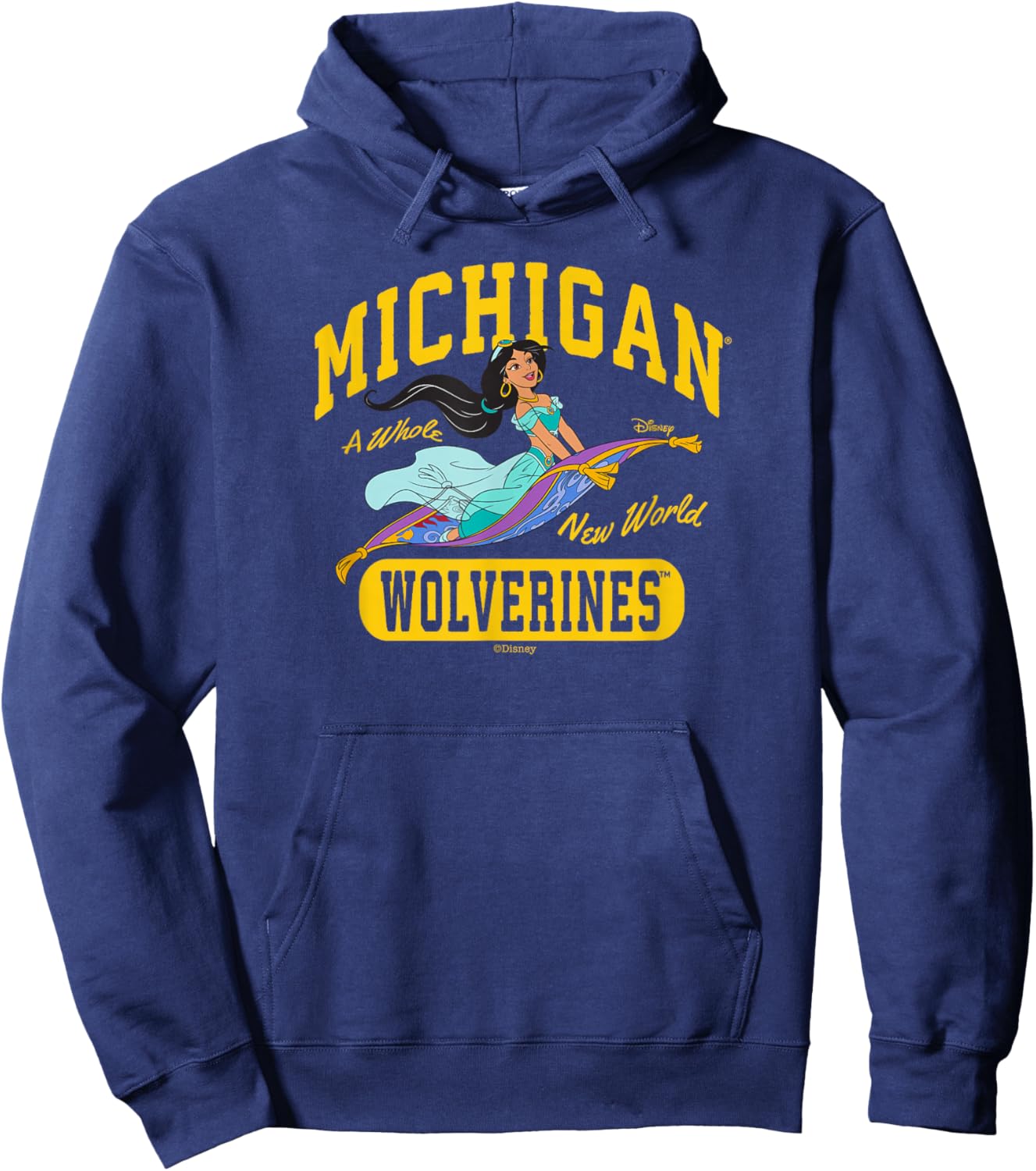 Michigan Wolverines Princess Jasmine Dark Gray Hoodie - Hoodie | Navy
