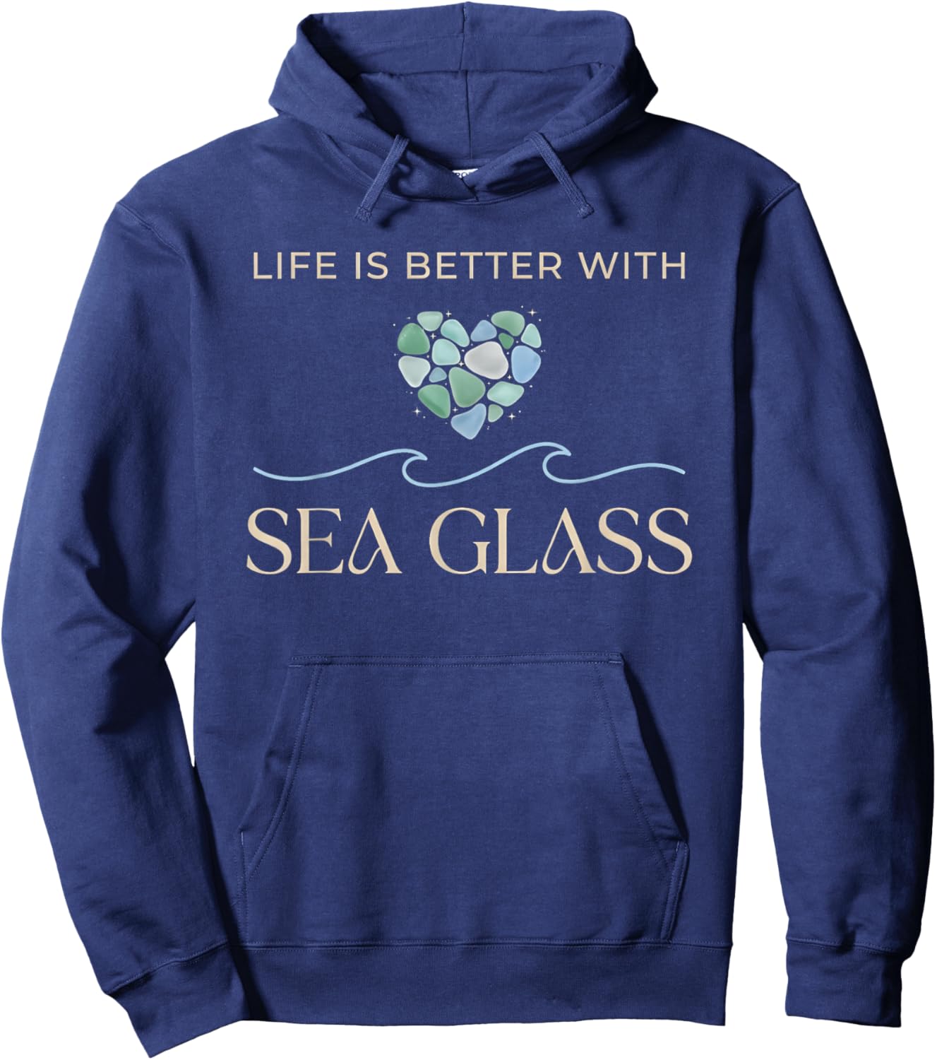 Life is Better with Sea Glass Hoodie - Hoodie | Navy