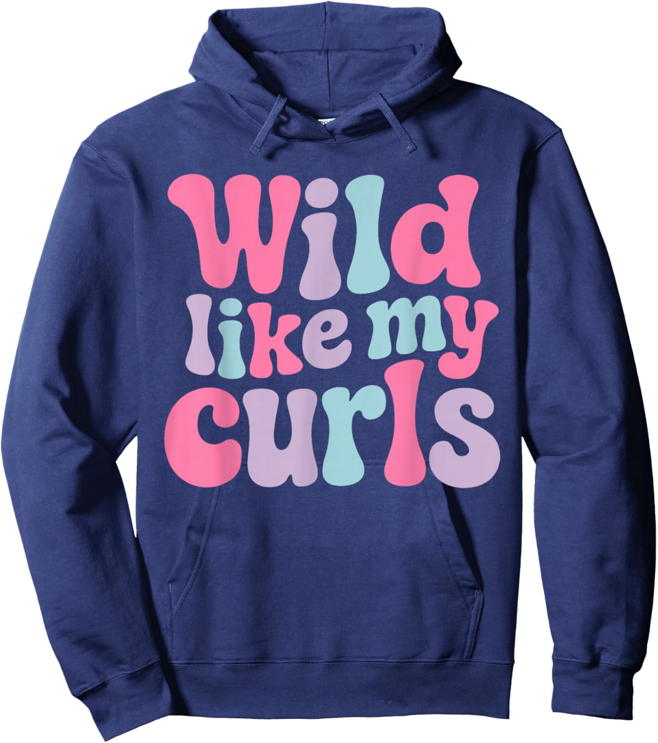 Wild Like My Curls Retro Curly Hair Pride Quote Hoodie - Hoodie | Navy