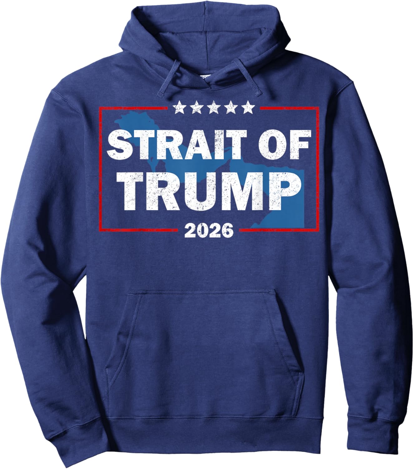 Strait of Trump US Flag Funny Hoodie - Hoodie | Navy