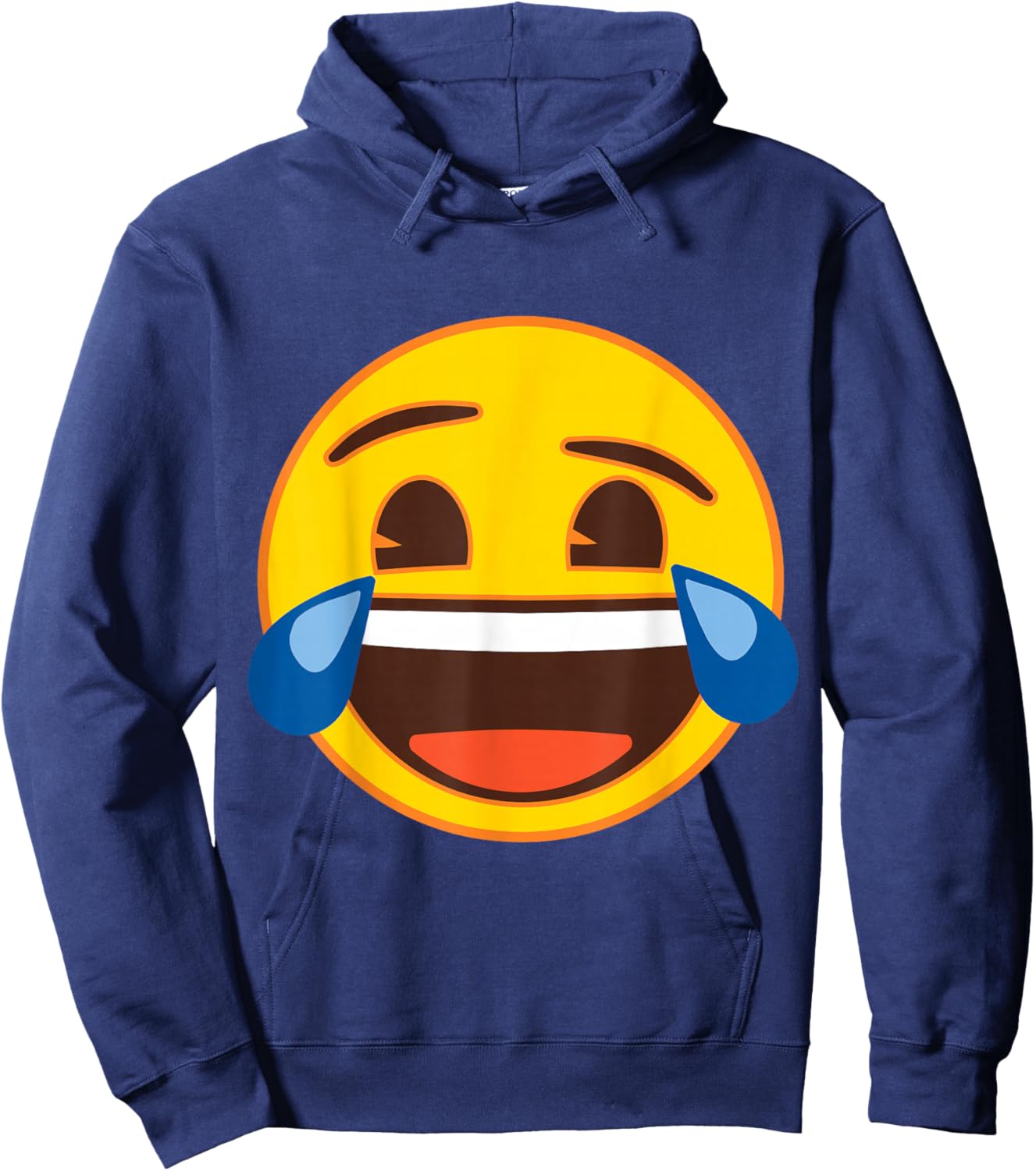 Official Emoji Laughing Tears Yellow Smile Face Hoodie - Hoodie | Navy