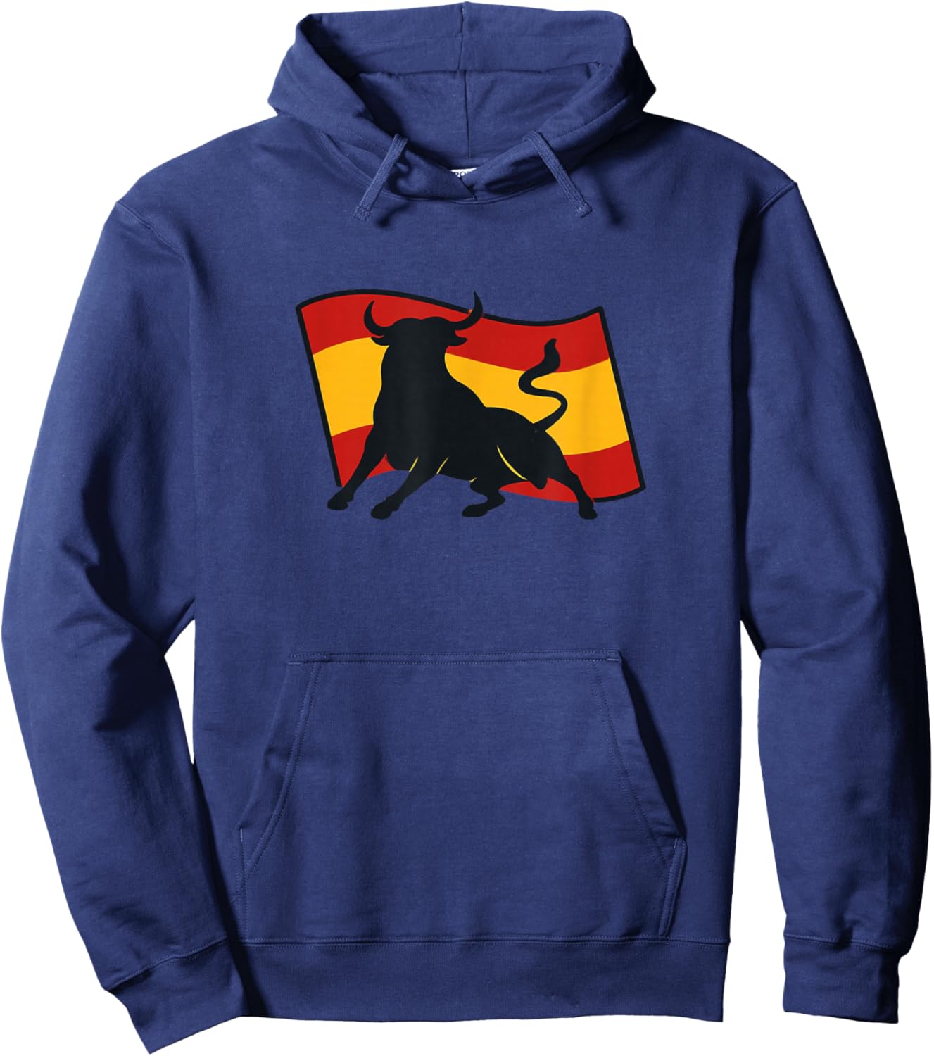Spanish Bull with Spain Flag Hoodie - Hoodie | Navy