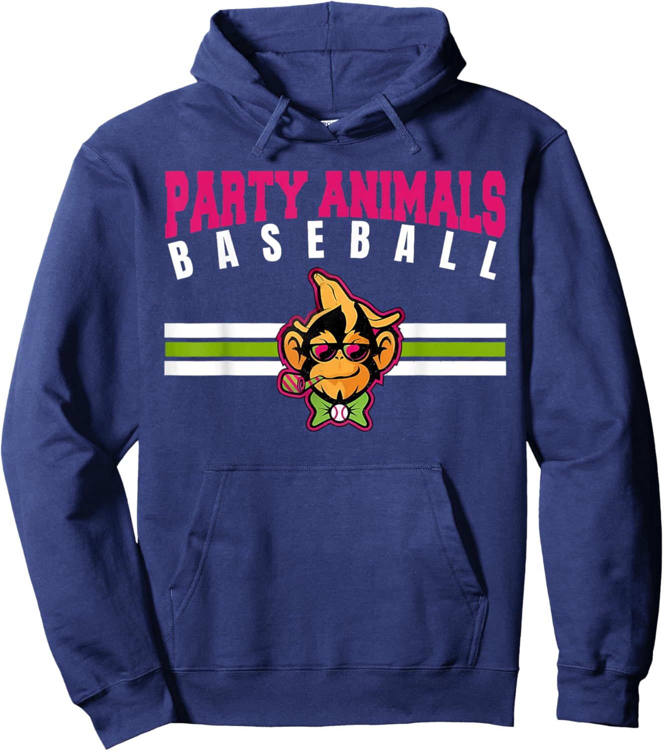 Party Animals Baseball Retro Monkey Sunglasses Hoodie - Hoodie | Navy
