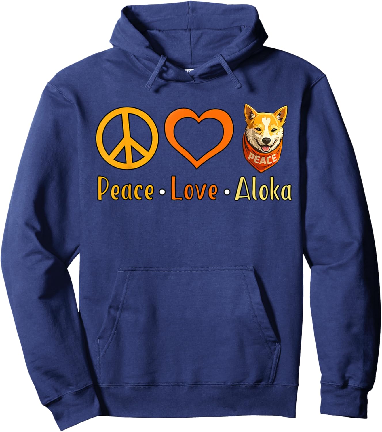 Peace Love Aloka The Peace Dog Women Kids Hoodie - Hoodie | Navy