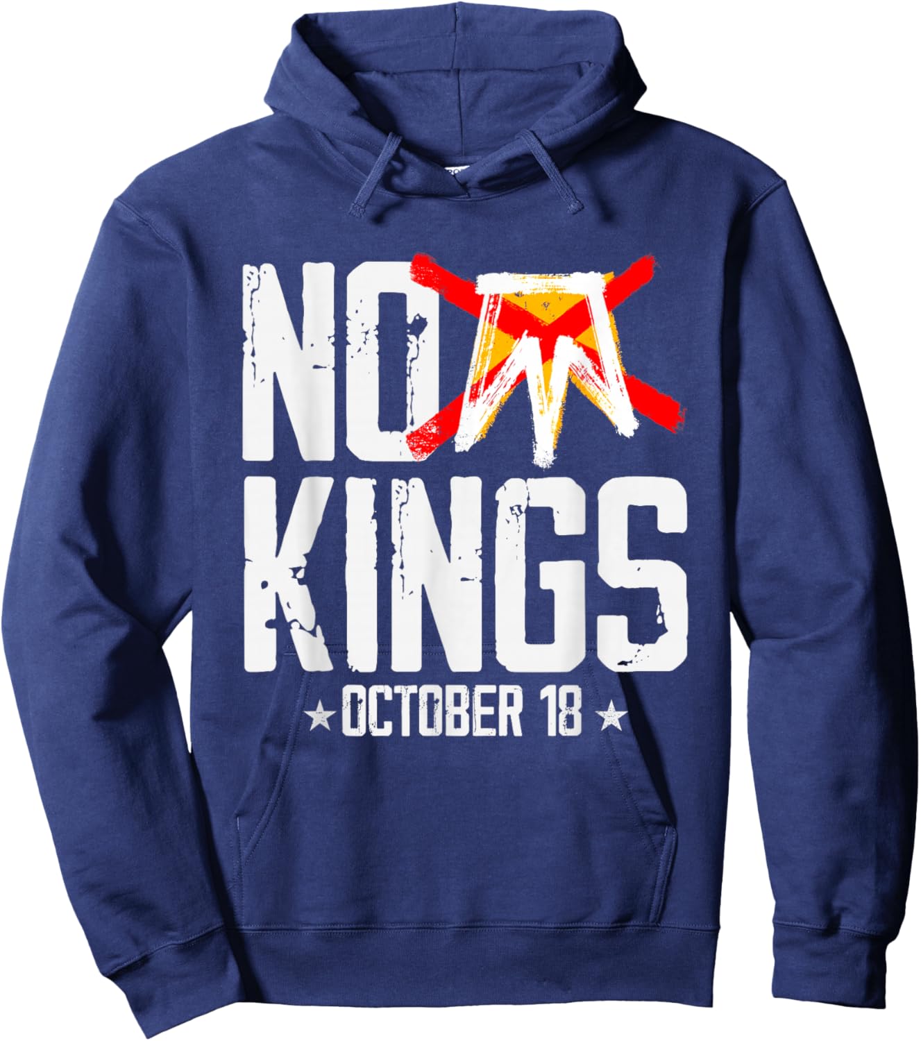 No Kings October 18 No Kings Day Hoodie - Hoodie | Navy