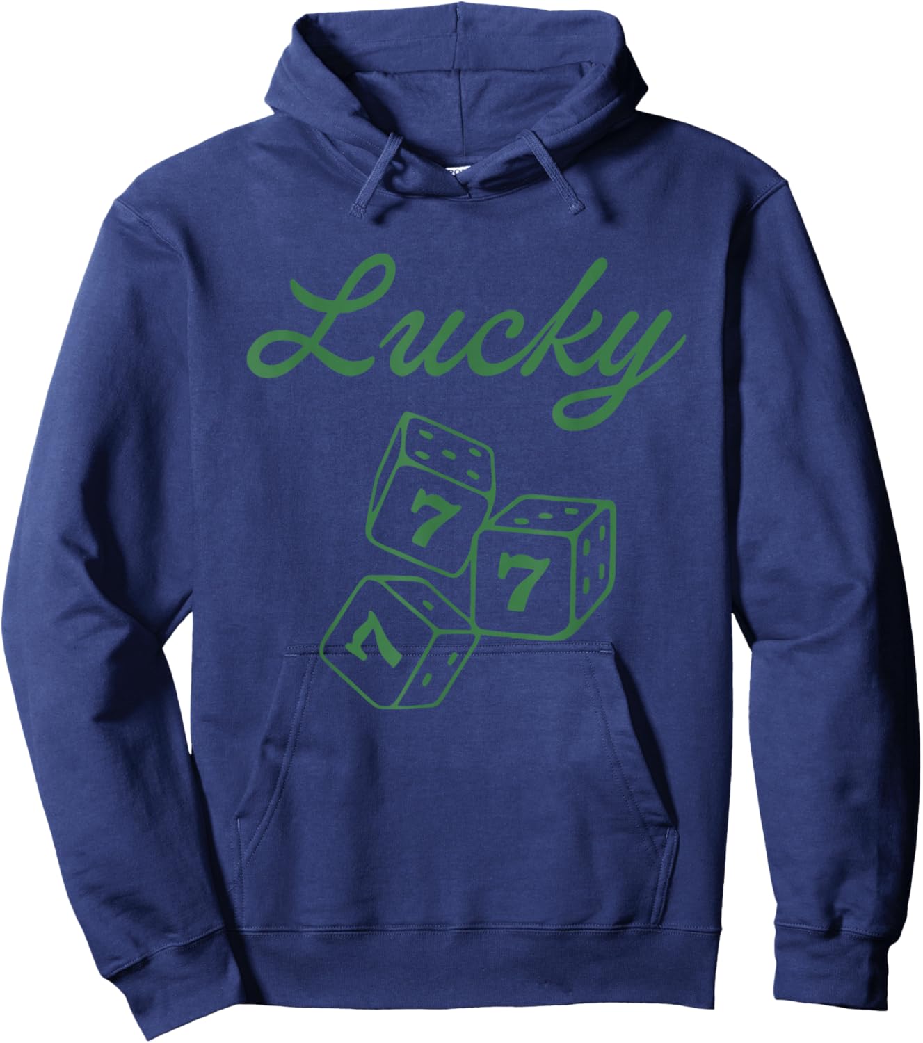 Lucky Dice Seven Minimal Illustration Hoodie - Hoodie | Navy