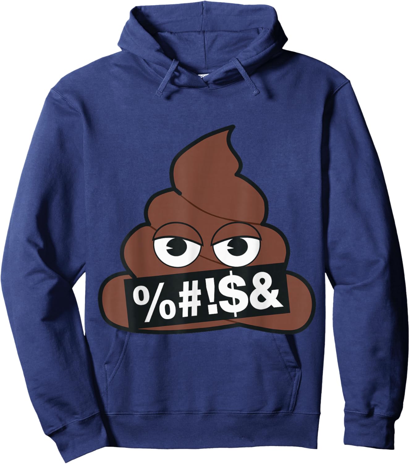 Official Emoji Poop Censored Yellow Smile Face Hoodie - Hoodie | Navy