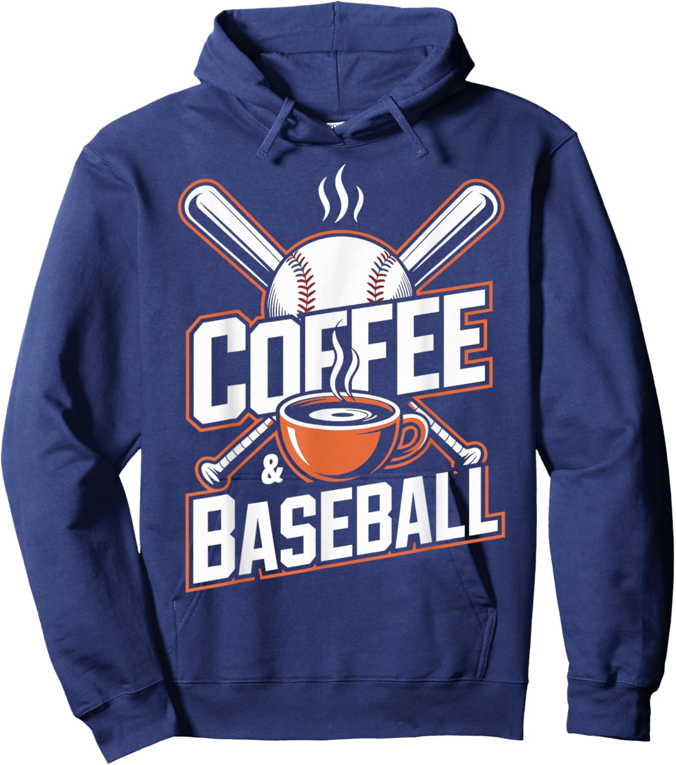 Coffee and Baseball Funny Hoodie - Hoodie | Navy