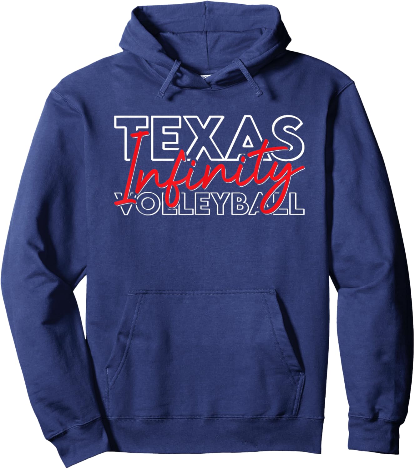 Texas Infinity Volleyball - in White Letters Hoodie - Hoodie | Navy