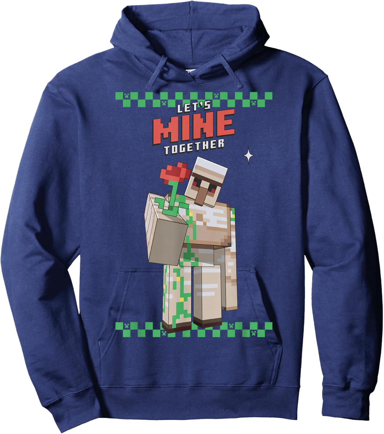 Minecraft Iron Golem Rose Sweet Hoodie - Hoodie | Navy