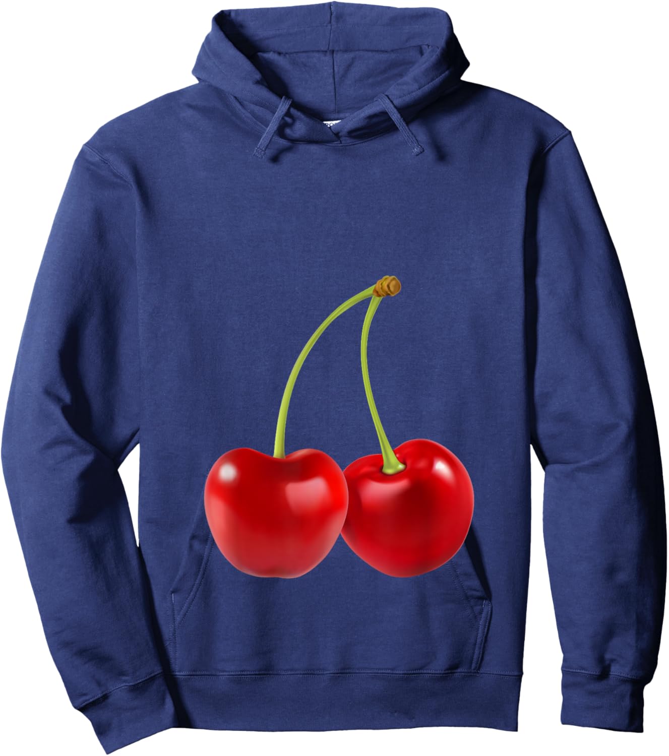 Cute Cherry Twins Baby Bump Fruit Pregnancy Hoodie - Hoodie | Navy