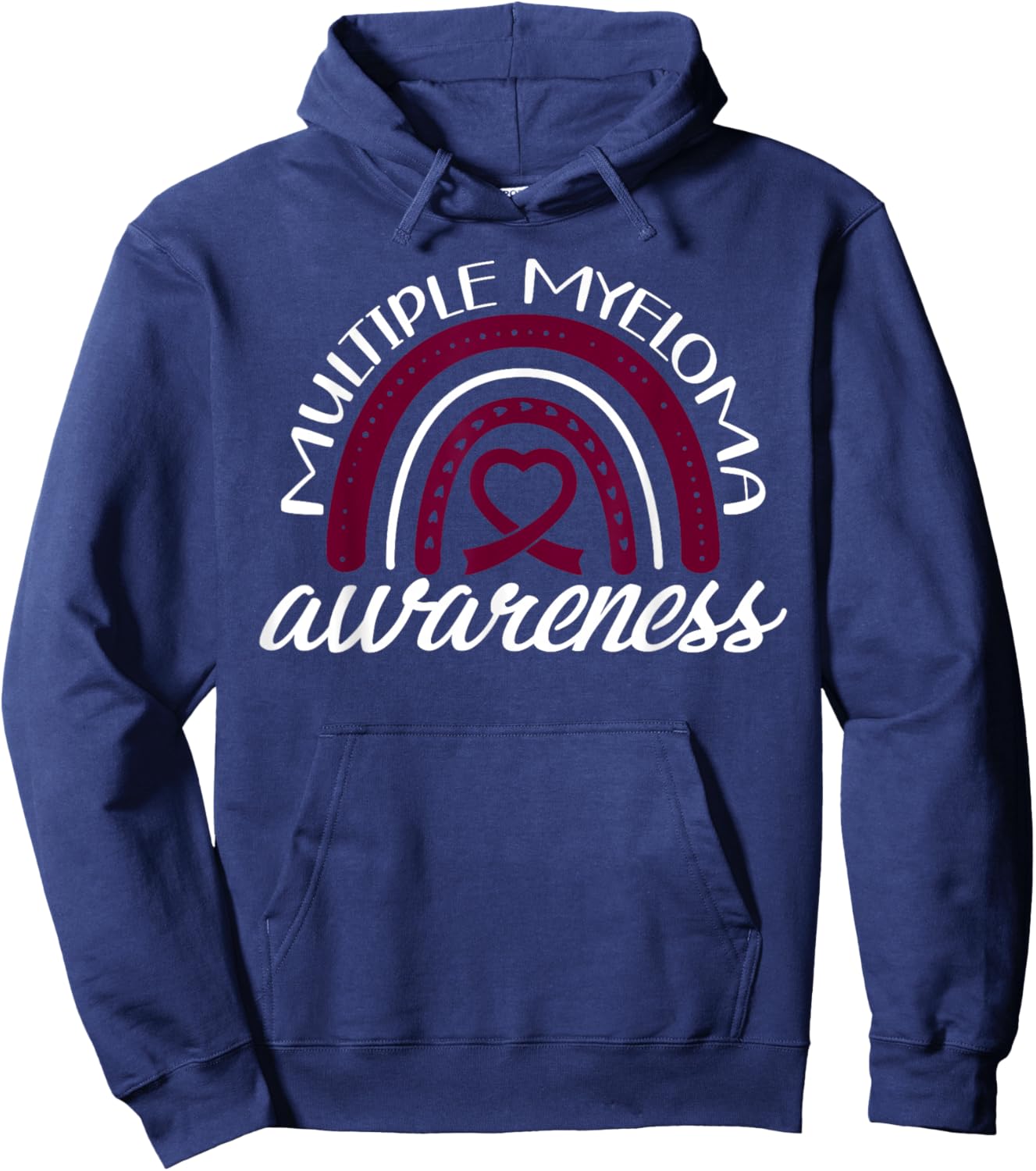Multiple Myeloma Awareness Rainbow Hoodie - Hoodie | Navy