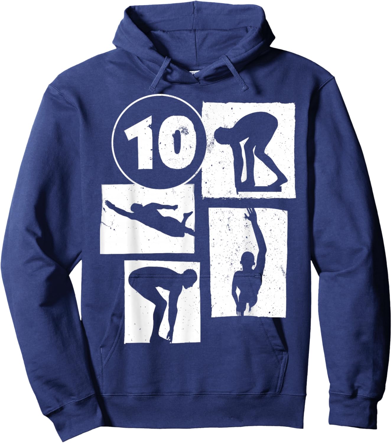 10th Birthday Swimmer Swimming 10 Year Old Boy Hoodie - Hoodie | Navy