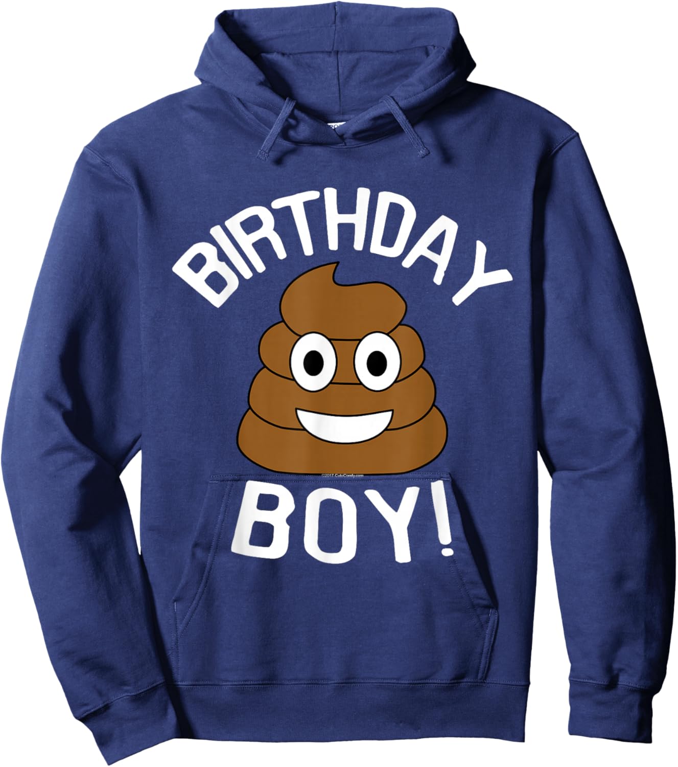 Birthday Boy Poop Emoticon Theme Party Hoodie - Hoodie | Navy