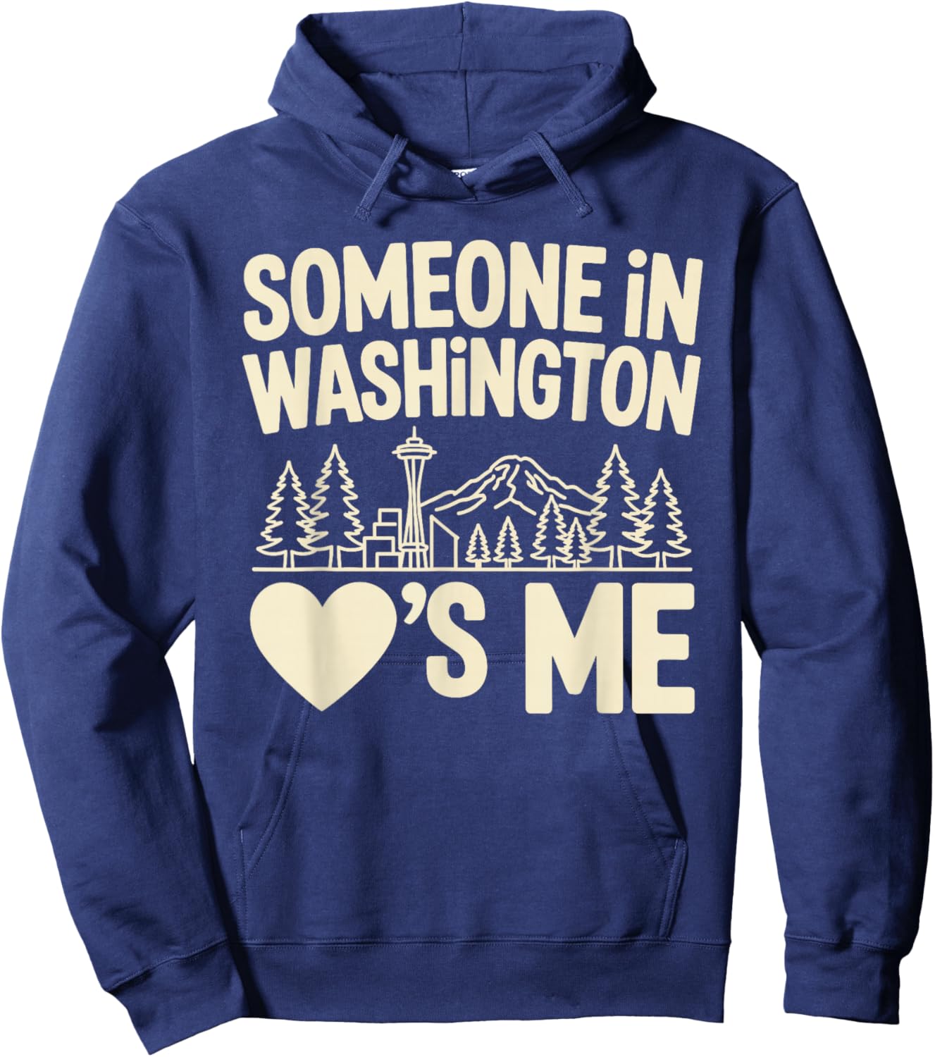 Someone in Washington Loves Me Long Distance Hoodie - Hoodie | Navy