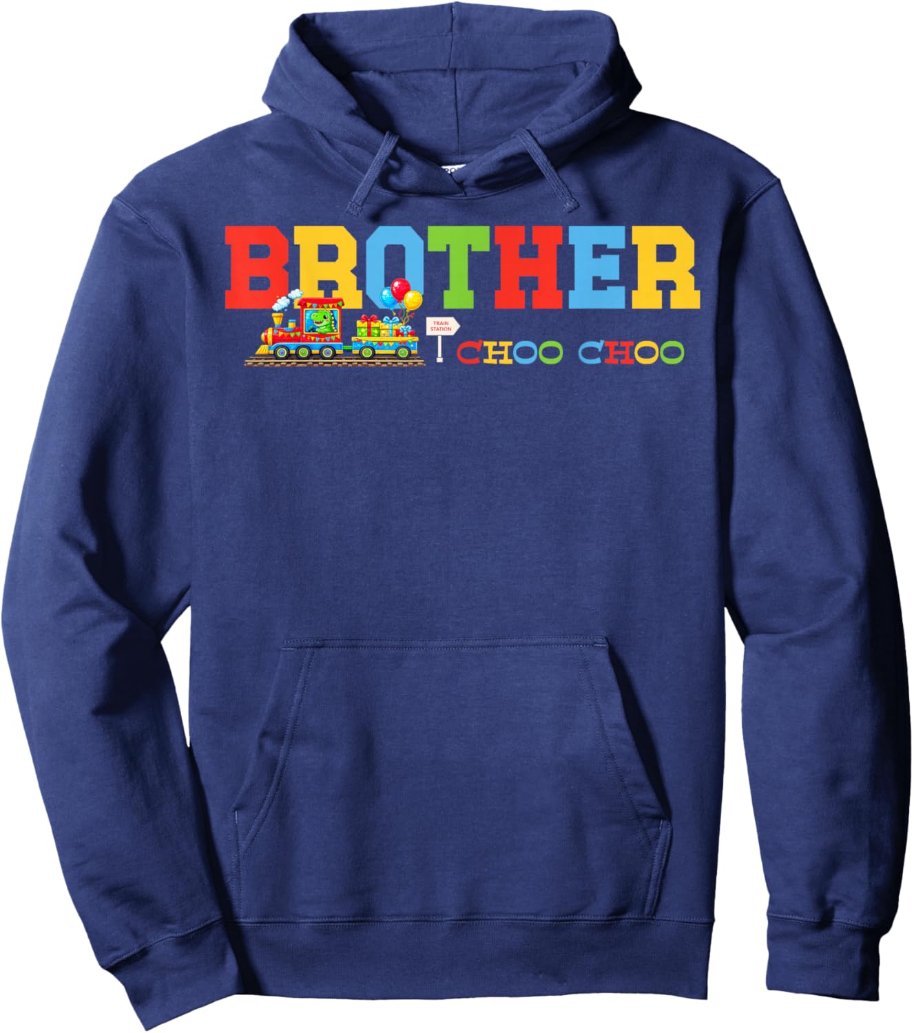 Train Birthday Brother Hoodie - Hoodie | Navy
