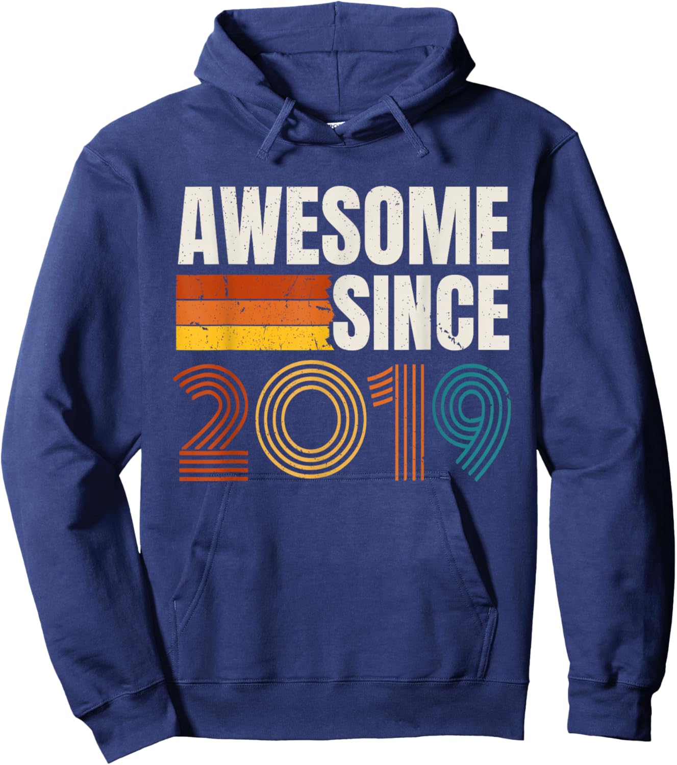 Awesome Since 2019 Vintage Year Retro Birthday Hoodie - Hoodie | Navy