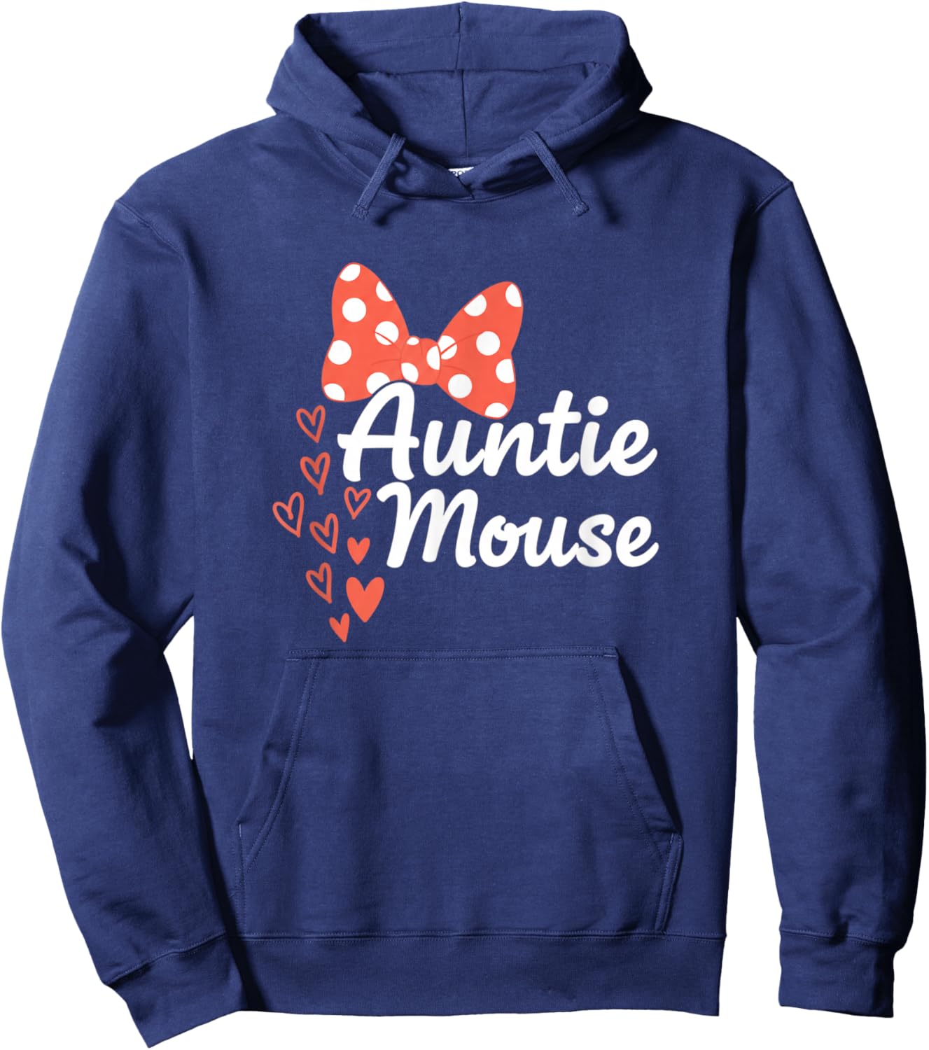 Auntie Mouse Cute Minnie Bow Hearts Aunt Family Hoodie - Hoodie | Navy
