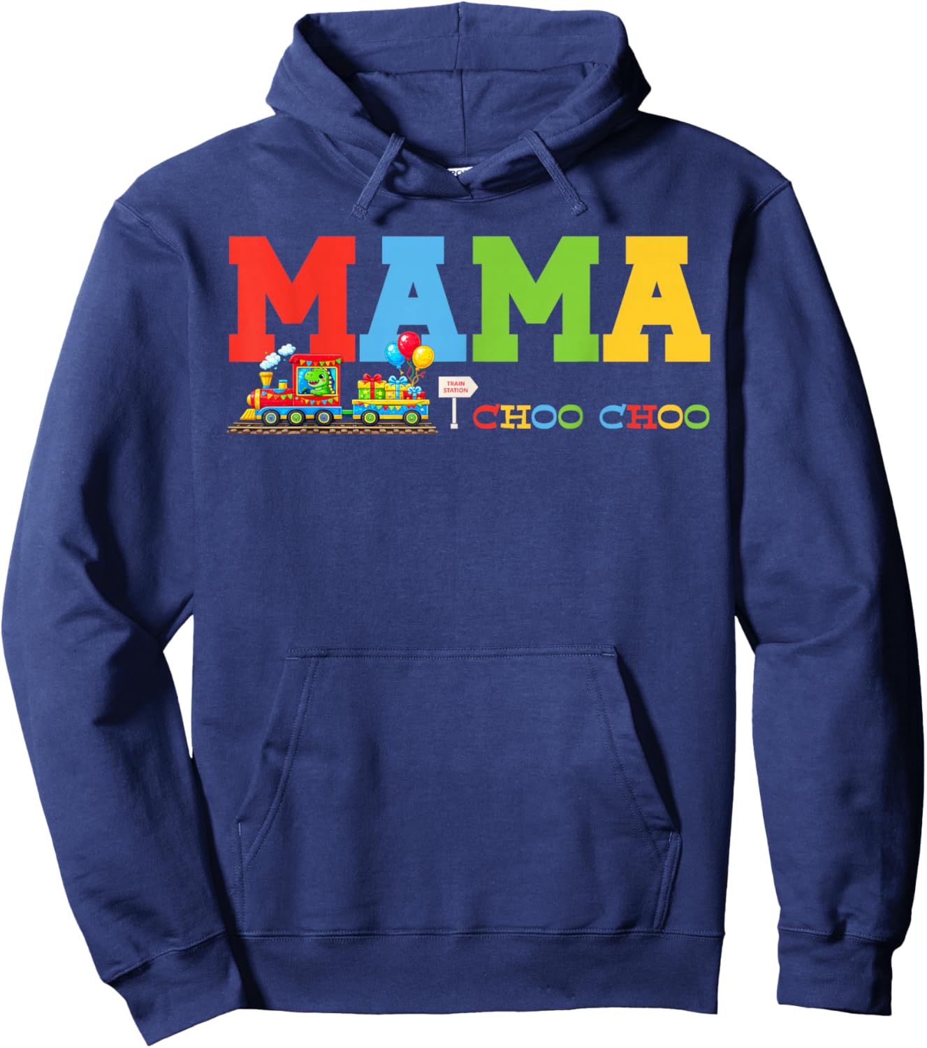 Train Birthday Mama Hoodie - Hoodie | Navy