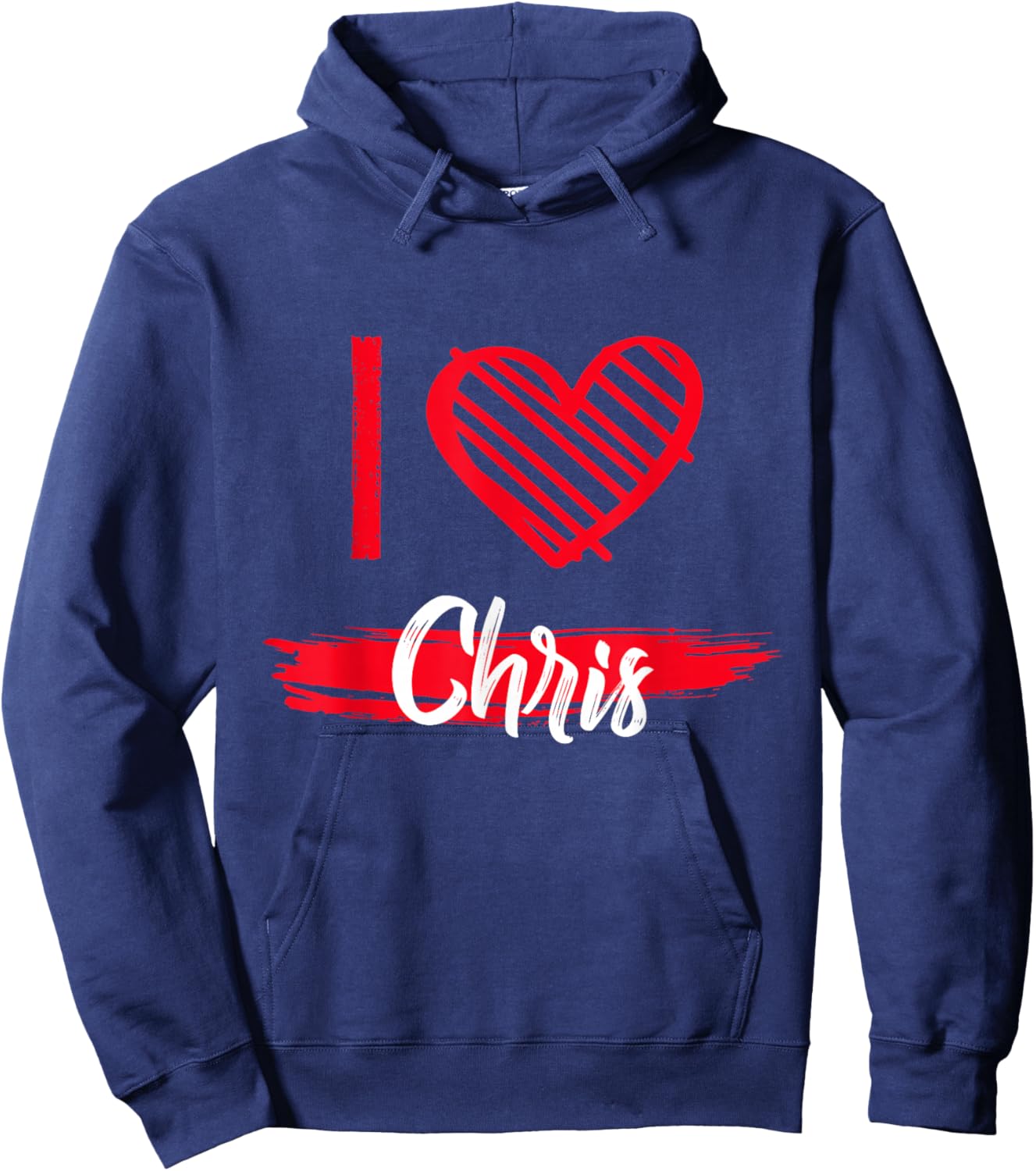 I Love Chris I Heart Chris Hoodie - Hoodie | Navy
