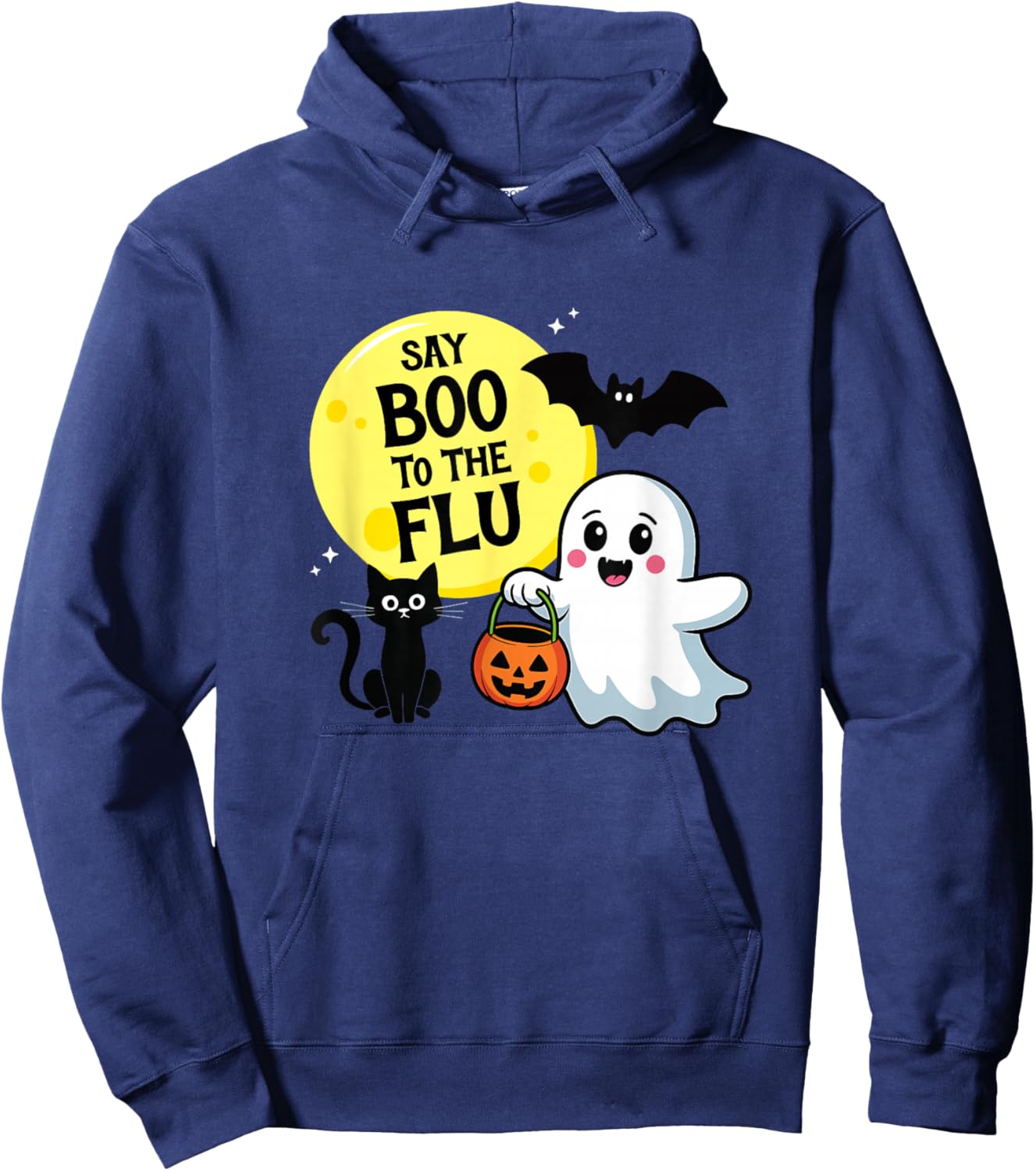 Say Boo to The Flu Halloween Hoodie - Hoodie | Navy