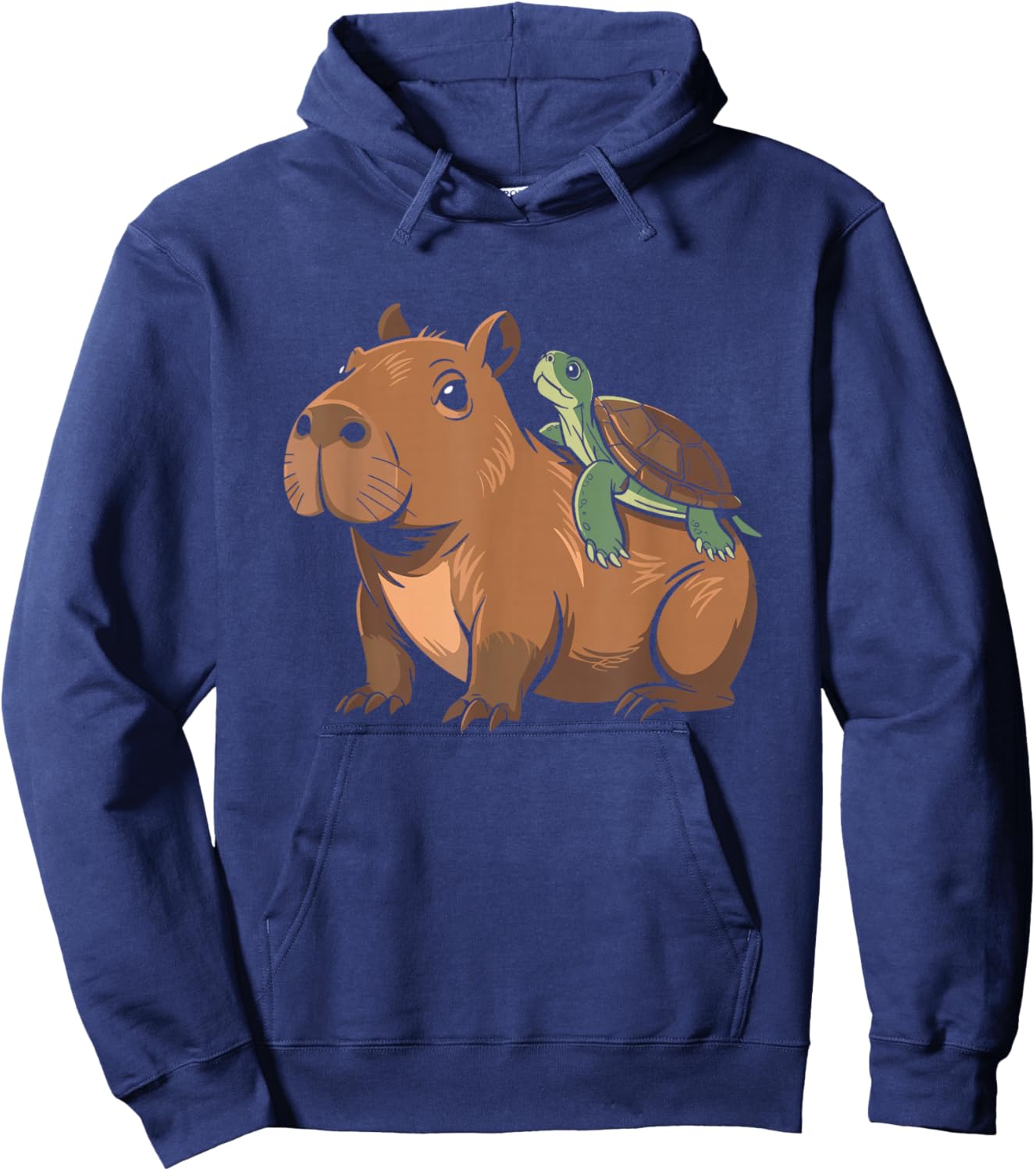 Capybara Turtle Kids Men Women Funny Graphic Hoodie - Hoodie | Navy
