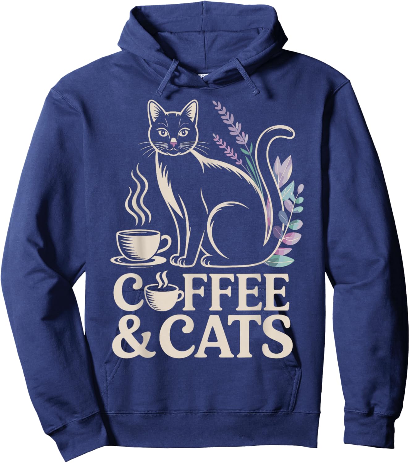 Coffee and Cats Hoodie - Hoodie | Navy