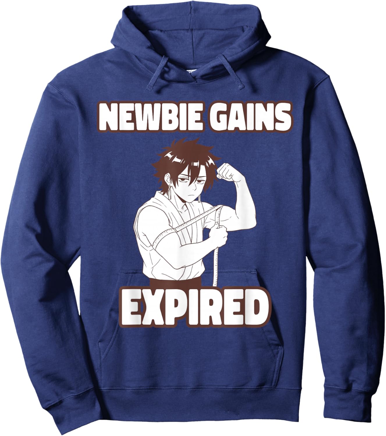 Newbie Gains Expired Funny Gym Anime Workout Hoodie - Hoodie | Navy