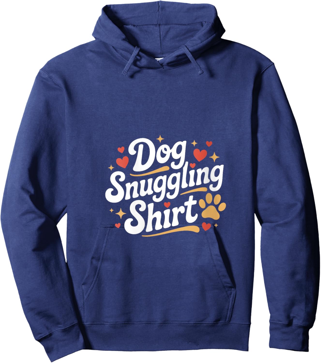 Dog Snuggling V-Neck Hoodie - Hoodie | Navy