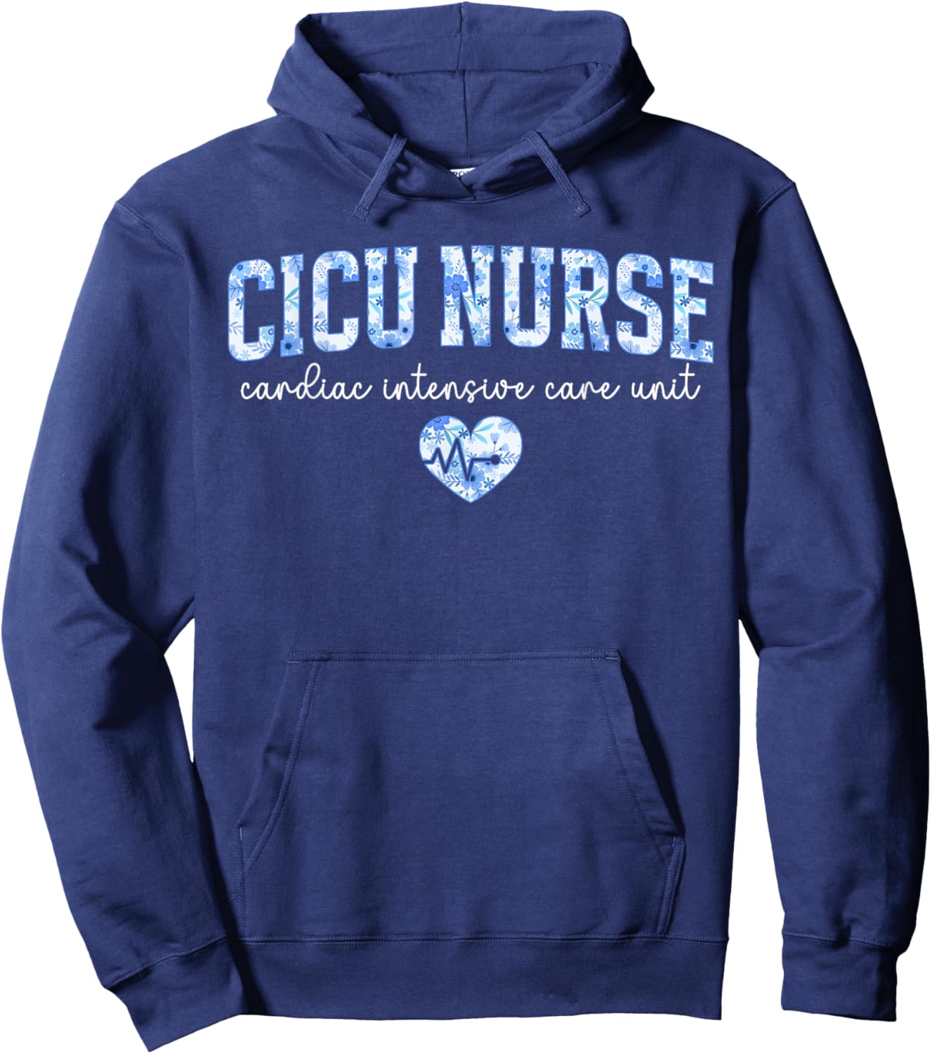 CICU Cardiac Intensive Care Unit CICU Nurse Hoodie - Hoodie | Navy