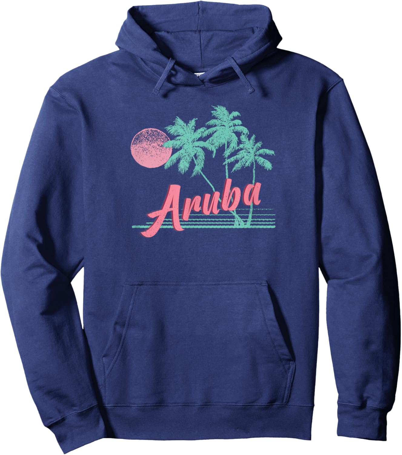 Aruba Retro Beach Graphic Hoodie - Hoodie | Navy