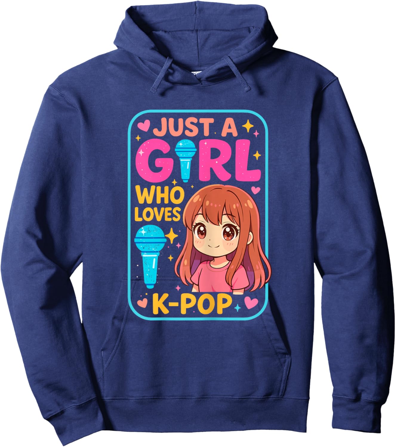 Just a Girl who Loves K-Pop Korean Music Hoodie - Hoodie | Navy
