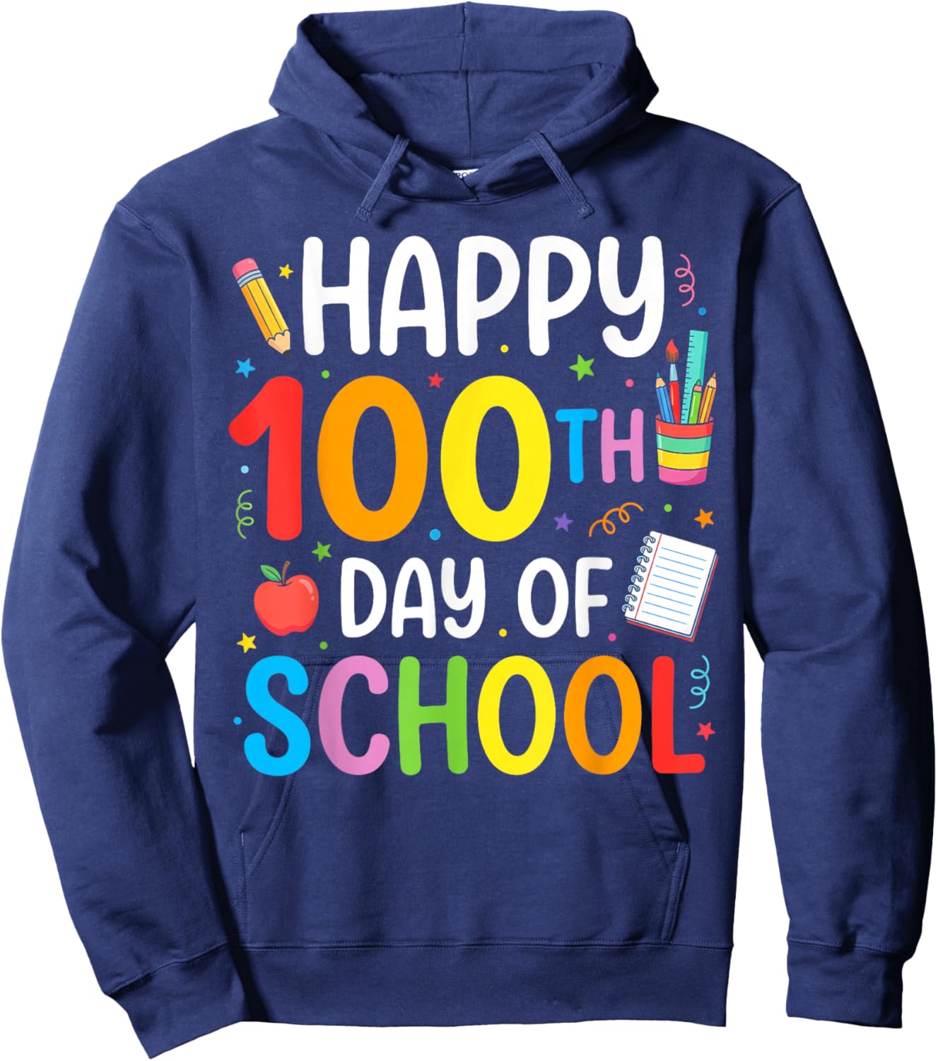 100 Days of School Teacher and Student Hoodie - Hoodie | Navy