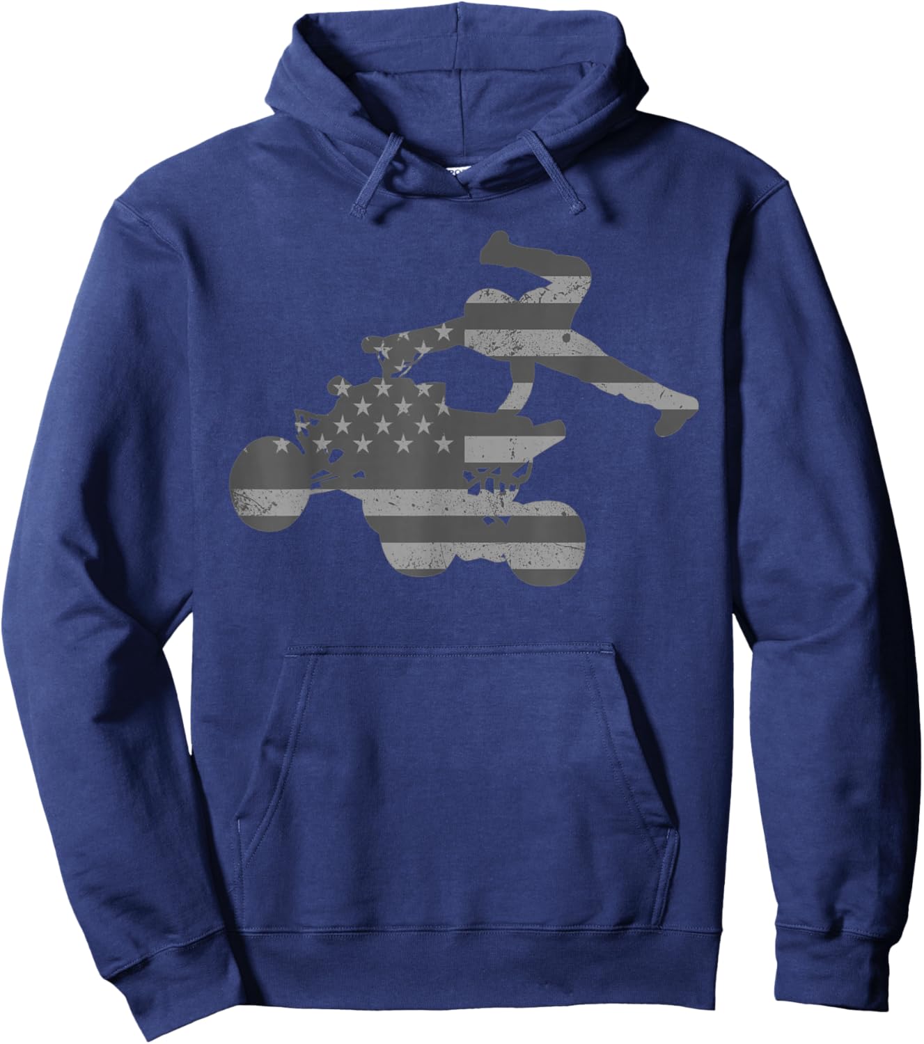 Vintage American Flag ATV Hoodie - Hoodie | Navy