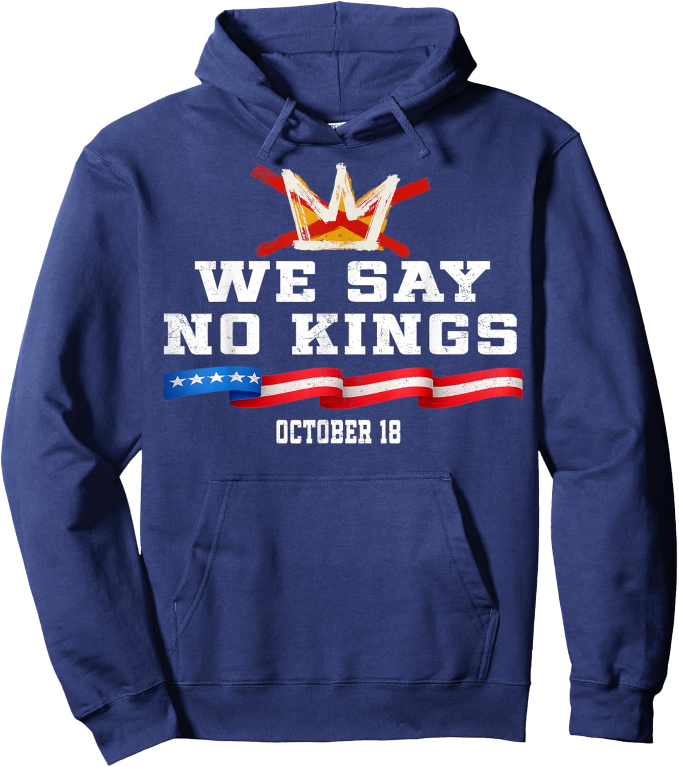 No Kings Day Patriotic No Kings 2025 Hoodie - Hoodie | Navy