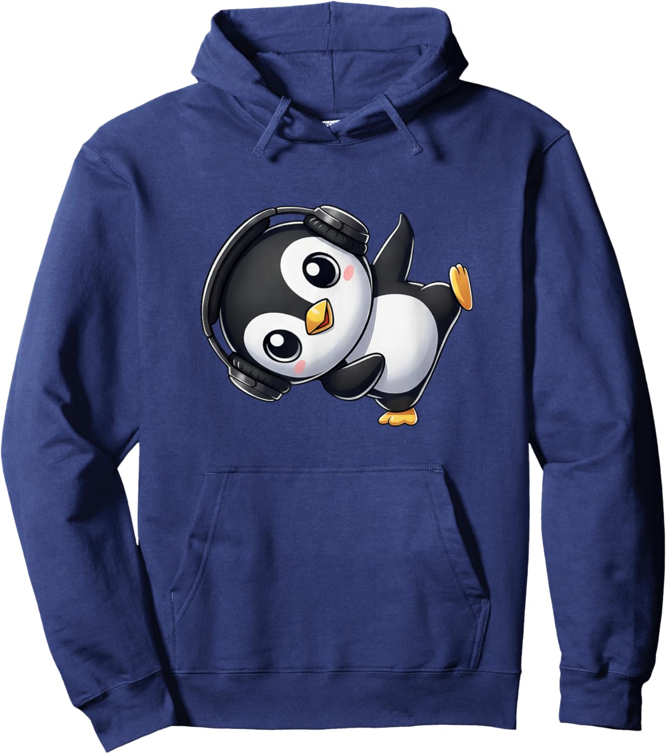 Funny Dancing Penguin with Headphones Hoodie - Hoodie | Navy